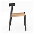 Pemberly Row Modern Papercord Dining Chair in Natural and Black