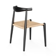 Pemberly Row Modern Papercord Dining Chair in Natural and Black