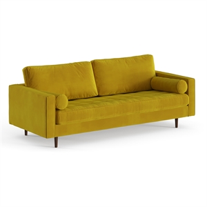 pemberly row modern / contemporary performance velvet sofa in bronze