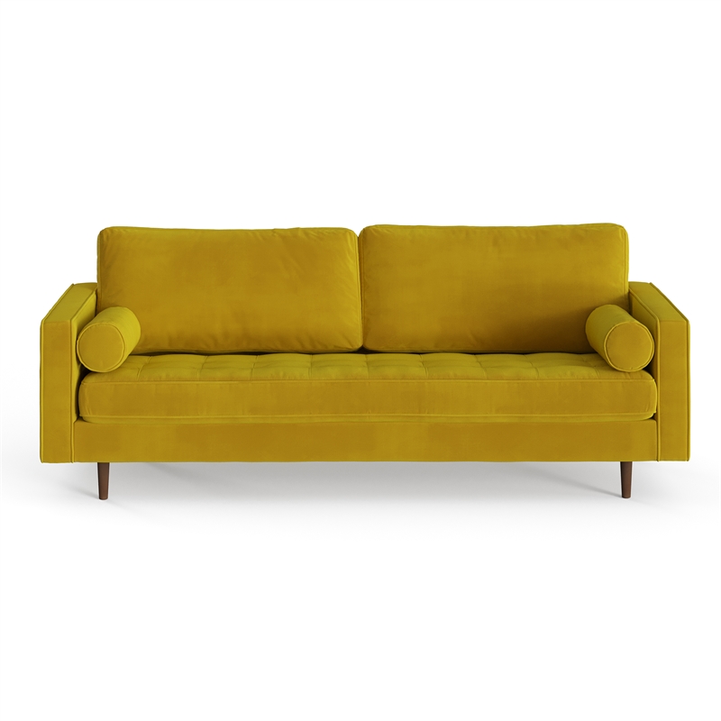 Pemberly Row Modern / Contemporary Performance Velvet Sofa in Bronze