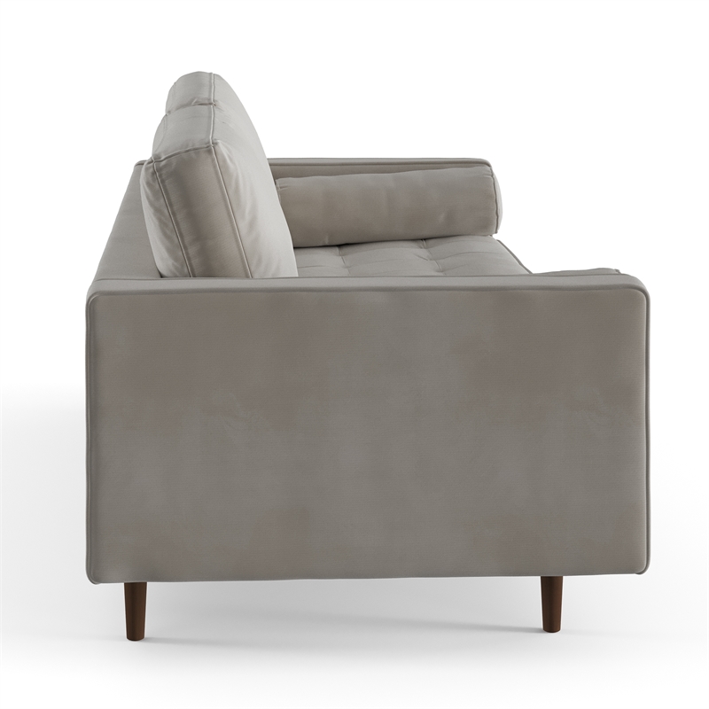 Pemberly Row Modern / Contemporary Performance Velvet Sofa in Silver