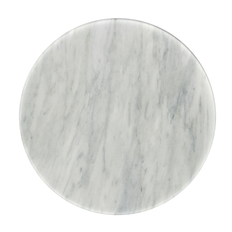 Pemberly Row Contemporary Faux Marble Coffee Table in Walnut