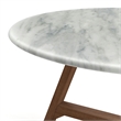 Pemberly Row Contemporary Faux Marble Coffee Table in Walnut