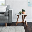 Pemberly Row Contemporary Faux Marble Coffee Table in Walnut
