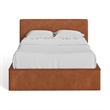Pemberly Row Contemporary Full Size Upholstered Bed in Brown