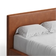 Pemberly Row Contemporary Full Size Upholstered Bed in Brown