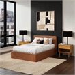 Pemberly Row Contemporary Full Size Upholstered Bed in Brown