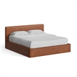 Pemberly Row Contemporary King Size Upholstered Bed in Brown