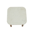 Pemberly Row Contemporary Genuine Marble Side Table in White