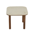 Pemberly Row Contemporary Genuine Marble Side Table in White