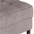 Pemberly Row Contemporary Velvet Rectangular Ottoman in Gray