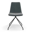 Pemberly Row Contemporary Velvet Swivel Side Chair in Silver