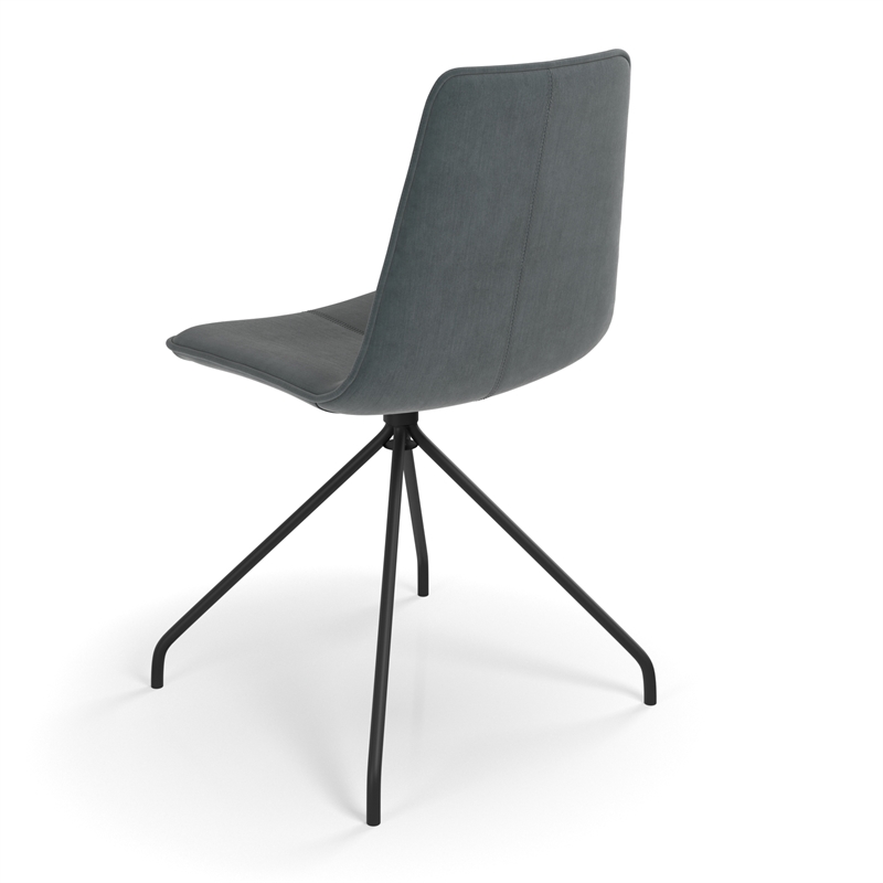 Pemberly Row Contemporary Velvet Swivel Side Chair in Silver