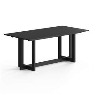 Pemberly Row Contemporary Rectanglular Dining Table in Black