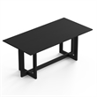 Pemberly Row Contemporary Rectanglular Dining Table in Black