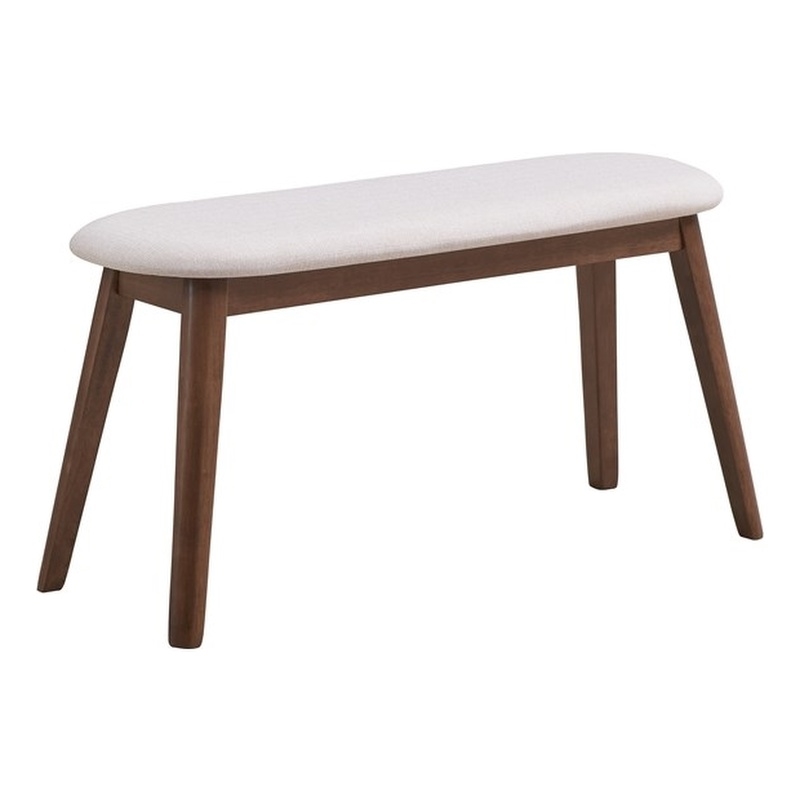 Pemberly Row Mid-Century Contemporary Accent Bench in Walnut