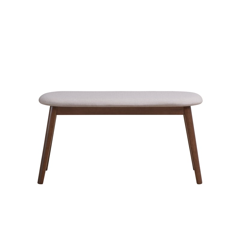 Pemberly Row Mid-Century Contemporary Accent Bench in Walnut