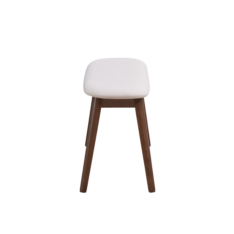 Pemberly Row Mid-Century Contemporary Accent Bench in Walnut