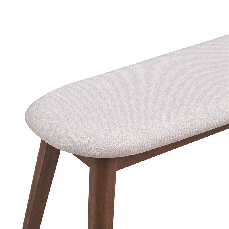 Pemberly Row Mid-Century Contemporary Accent Bench in Walnut