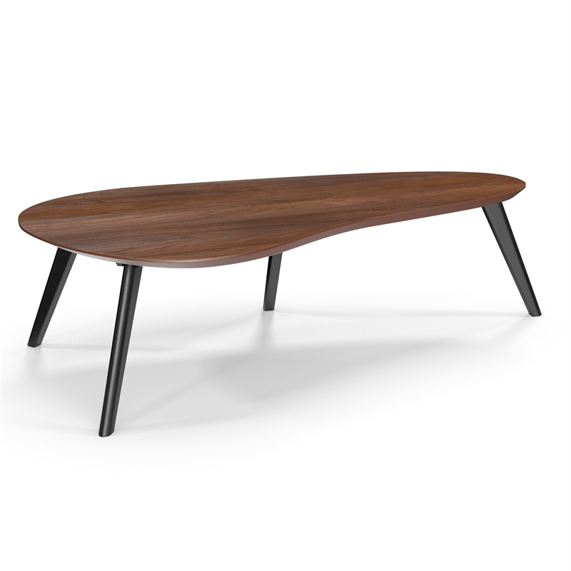 Pemberly Row Mid-Century Contemporary Coffee Table in Walnut