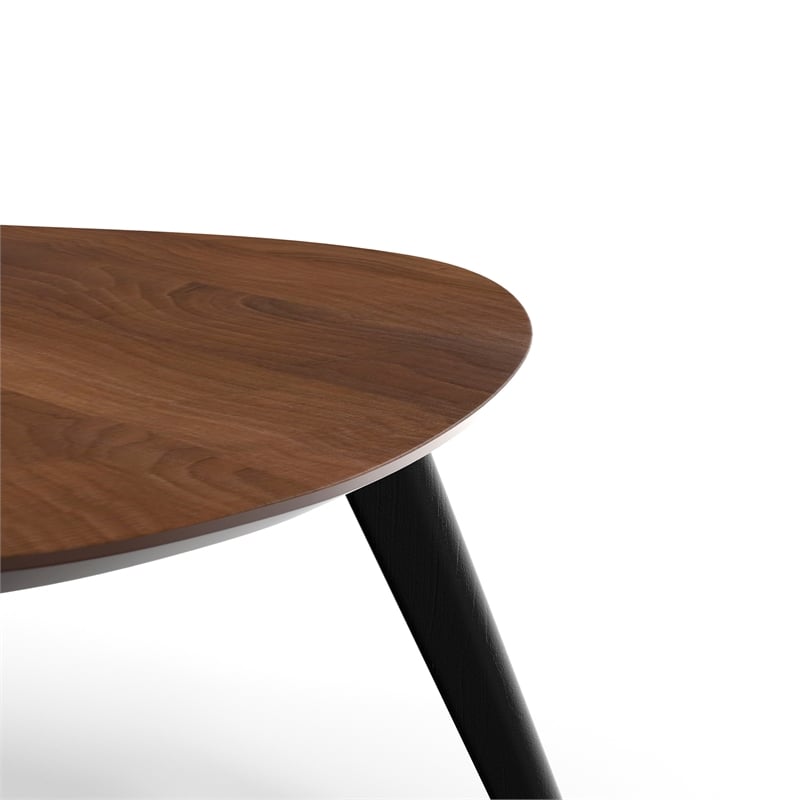 Pemberly Row Mid-Century Contemporary Coffee Table in Walnut