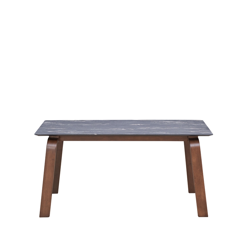 Pemberly Row Mid-Century Contemporary Dining Table in Walnut