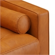 Pemberly Row Modern Upholstered Leather Arm Chair in Caramel
