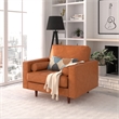 Pemberly Row Modern Upholstered Leather Arm Chair in Caramel