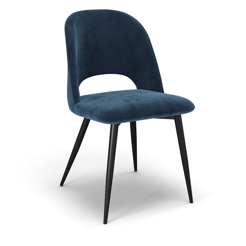 Pemberly Row Modern Velvet Side Chair (Set of 2) in Sapphire