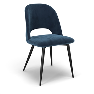 Pemberly Row Modern Velvet Side Chair (Set of 2) in Sapphire