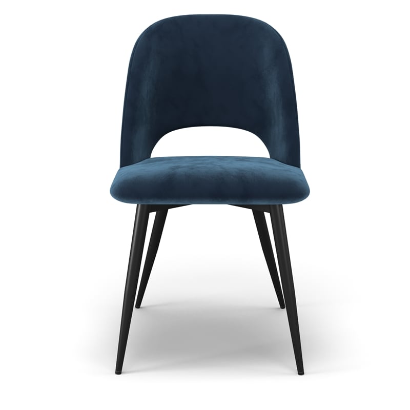 Pemberly Row Modern Velvet Side Chair (Set of 2) in Sapphire