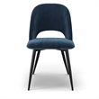 Pemberly Row Modern Velvet Side Chair (Set of 2) in Sapphire
