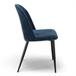 Pemberly Row Modern Velvet Side Chair (Set of 2) in Sapphire