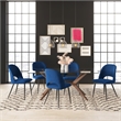 Pemberly Row Modern Velvet Side Chair (Set of 2) in Sapphire