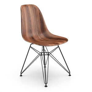 Pemberly Row Modern Printed Side Chairs (Set of 2) in Walnut