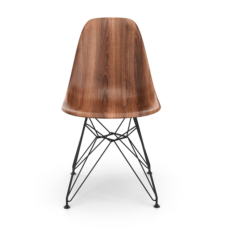 Pemberly Row Modern Printed Side Chairs (Set of 2) in Walnut