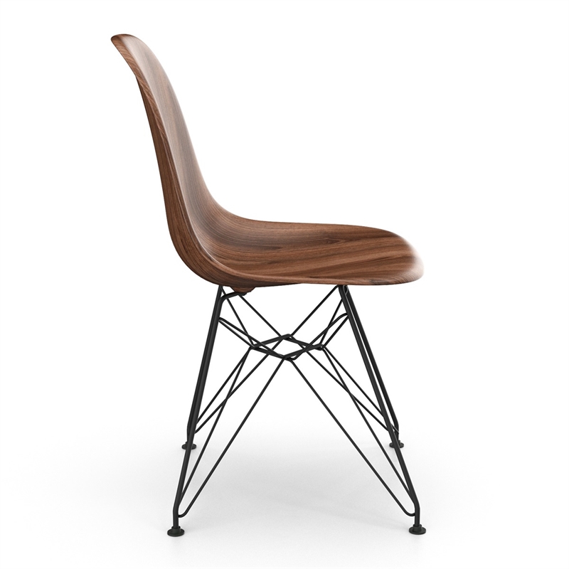 Pemberly Row Modern Printed Side Chairs (Set of 2) in Walnut