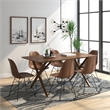 Pemberly Row Modern Printed Side Chairs (Set of 2) in Walnut