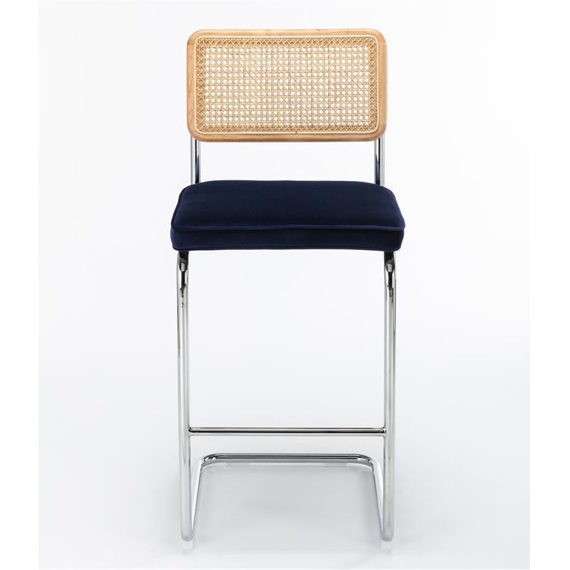 Pemberly Row Modern Bar Height Stools (Set of 2) in Sapphire