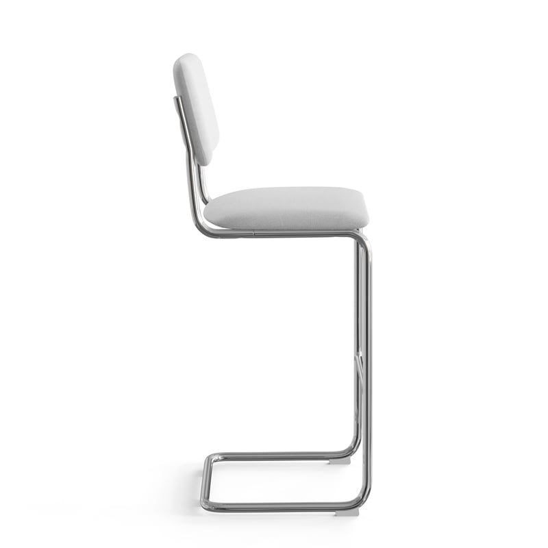 Pemberly Row Modern Fabric Bar Height Stool (Set of 2) in White
