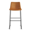 Pemberly Row Modern Bar Height Stools (Set of 2) in Light Brown
