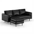 Pemberly Row Modern Vegan Leather Reversible Sectional in Black