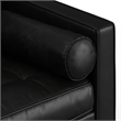 Pemberly Row Modern Vegan Leather Reversible Sectional in Black