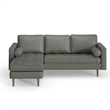 Pemberly Row Modern Vegan Leather Reversible Sectional in Slate