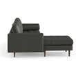 Pemberly Row Modern Vegan Leather Reversible Sectional in Slate