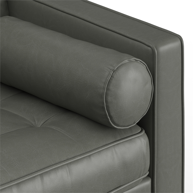 Pemberly Row Modern Vegan Leather Reversible Sectional in Slate