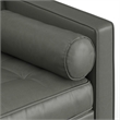 Pemberly Row Modern Vegan Leather Reversible Sectional in Slate