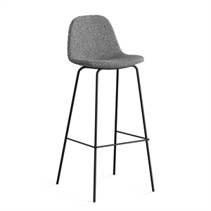 Pemberly Row Modern Boucle Bar Height Stools (Set of 2) in Gray