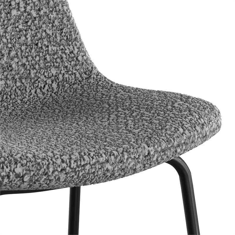 Pemberly Row Modern Boucle Bar Height Stools (Set of 2) in Gray