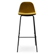 Pemberly Row Modern Velvet Bar Height Stools (Set of 2) in Gold